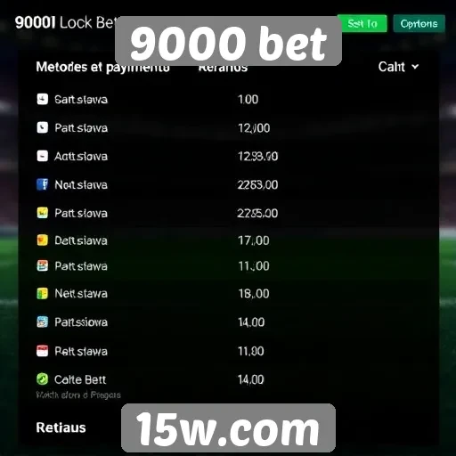 Métodos de pagamento disponíveis no 9000 bet